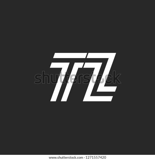 Logo Tz Letters Monogram Simple Art Stock Vector (Royalty Free) 1271557420