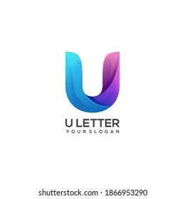 Logo u Letter Colorful Gradient Vector Design