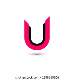 Logo U letter. Isolated on white background. Vector illustration, eps 10.