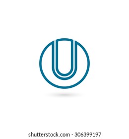Logo U letter. Isolated on white background. Vector illustration, eps 10.