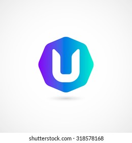 Logo U letter. Isolated on white background. Vector illustration, eps 10.