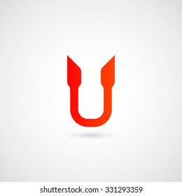 Logo U letter. Isolated on white background. Vector illustration, eps 10.