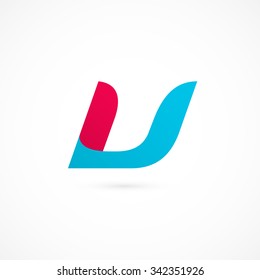 Logo U letter. Isolated on white background. Vector illustration, eps 10.