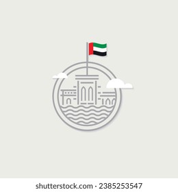 logo UAE national day. tr Arabic: Spirit of the union United Arab Emirates National day