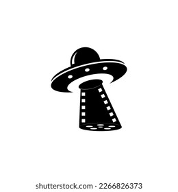 logo ufo film production logo design icon template element stock vector