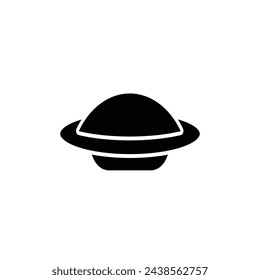 Logo UFO plane black minimalist with blank background