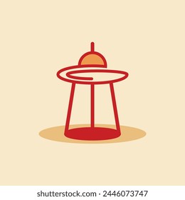 Logo UFO stroke line retro with blank background