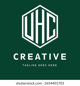 Logo UHC, UHC initial letter creative, UHC design, calligraphy, symbol, emblem, elegant, abstract, wordmark, sign, art, typography, fashion