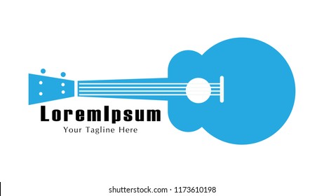 Logo ukulele guitar vector illustration.
