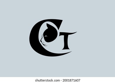 Logo unique and attractive cat writing 