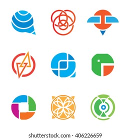Logo unique circle abstract icons