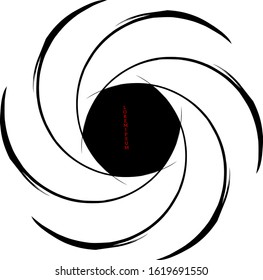 logo with a unique circle, suitable for strange designs, with a white background