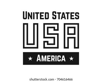Logo United States of America, USA emblema with the stars
