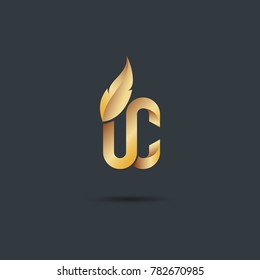  Logo upper class style - Gold color -  Dark gray Background, Low shadow
