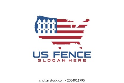 Logo u.s flag with fence