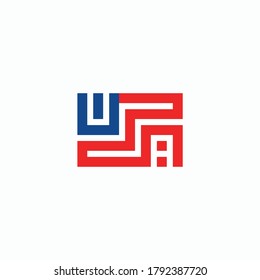 logo for USA flag. made in USA logo concept