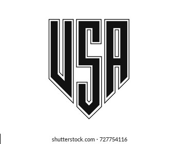 logo USA, stripe letters