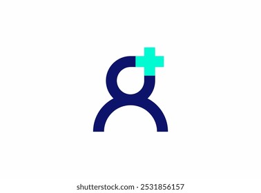 Logotipo do usuário com sinal de adição, assistência médica e hospital