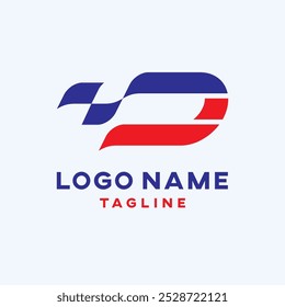Logotipo com as letras D e T, adequado para logotipos com conceito de esporte, corrida, automóvel ou outro conceito de negócios, um logotipo moderno, elegante e entusiasmado.