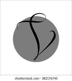 logo v, calligraphic sign