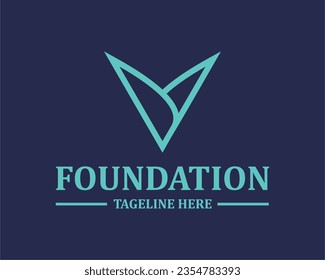 Logo V initial V leaves growth 