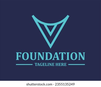 Logo V initial VV monogram design type 