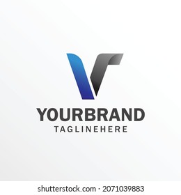 Letra con logotipo V. Aislado sobre fondo blanco. Ilustración del vector