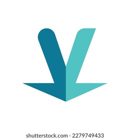 Logo V letter. Isolated on white background. Vector illustration, eps 10.