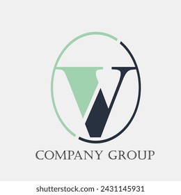 Letra V del logotipo. Aislado sobre fondo blanco. Ilustración de vector