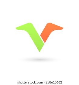 Logo V letter. Isolated on white background. Vector illustration, eps 10.
