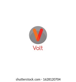logo v simple design volt illustration vector