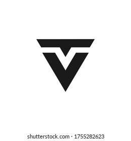 logo v t design triangle business concept abstract identity font black 