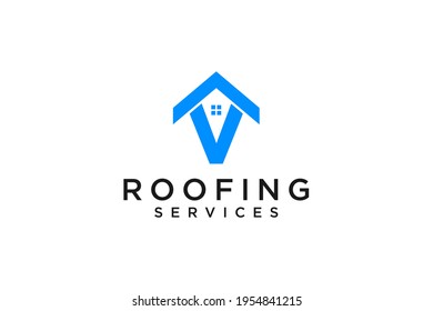 Logo de V en vector para construcción, casa, inmueble, inmueble, propiedad. Mínimo asombroso diseño de logotipo profesional de moda sobre fondo blanco.