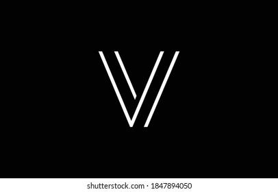 Logo V VV alphabet letter design and template. Initial based minimal flat monogram icon vector