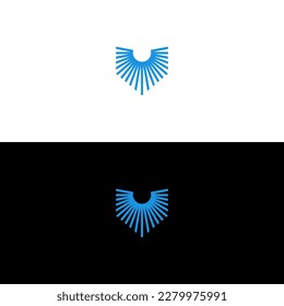 logo v wings technology modern