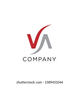 logo va initial design vector
