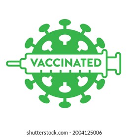 Logo for vaccinated against new coronavirus.