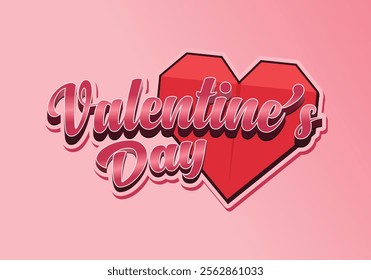 logo valentine's day with pink background