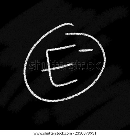 Logo value 10 20 30 40 50 60 70 80 90 100, A B C D E F, cross logo, mines, plus, exclamation mark and question mark, yes, no, check and cross false mark against black chalk board background