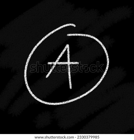 Logo value 10 20 30 40 50 60 70 80 90 100, A B C D E F, cross logo, mines, plus, exclamation mark and question mark, yes, no, check and cross false mark against black chalk board background