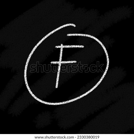Logo value 10 20 30 40 50 60 70 80 90 100, A B C D E F, cross logo, mines, plus, exclamation mark and question mark, yes, no, check and cross false mark against black chalk board background