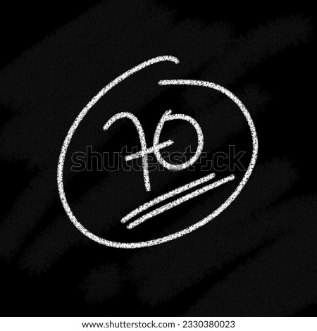 Logo value 10 20 30 40 50 60 70 80 90 100, A B C D E F, cross logo, mines, plus, exclamation mark and question mark, yes, no, check and cross false mark against black chalk board background