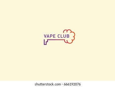 logo for the vape club, key and smoke