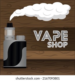 Logo for a vape shop. Electronic Cigarette. Vape vapor. Smoke. Vector