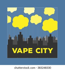 logo vaping city electronic cigarette flat style