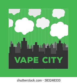logo vaping city electronic cigarette flat style