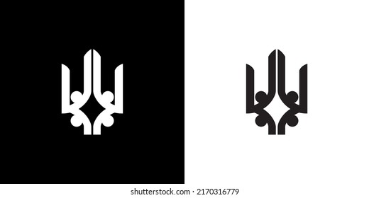 Logo variant of the Ukrainian coat of arms. Ukrainian symbols abstract