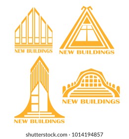 Logo. Variants of logos for construction companies. Vector graphics