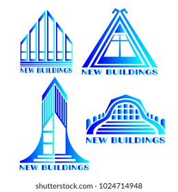 Logo. Variants of logos for construction companies. Vector graphics
