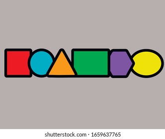 Logo various colored geometric shapes